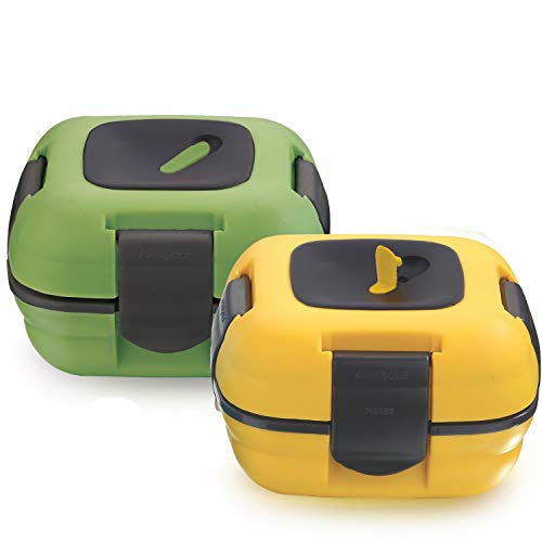 Pinnacle Insulated Leak Proof Lunch Box for Adults and Kids - Thermal Lunch Container With NEW Heat Release Valve 16 oz ~Set of 2~ Green-Yellow - color: Green-yellow