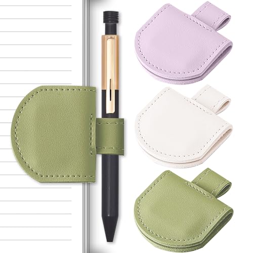 SESENSE Magnetic Pen Holder for Notebook - 3 Pcs Leather Magnetic Bookmarks Holder for Reading Women, Book Lover Gifts for Bookish, Standard Size - color: Color Set H 3 Pcs, size: Standard Size