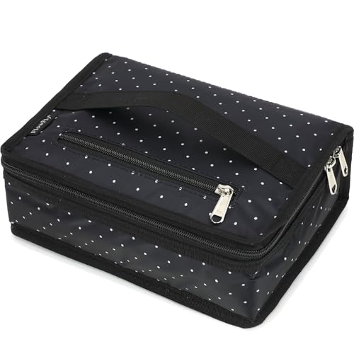 FlowFly Small Insulated Lunch box Portable Soft Bag Mini Cooler Thermal Meal Tote Kit with Handle for Work, Dot - color: Dot