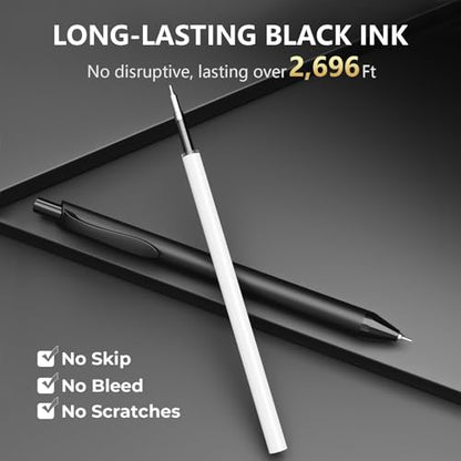 Hiacry 16 Pcs Black Ink Gel Pens, 0.7mm Fine Point Retractable Writing Pens | Smooth Writing Retractable Pens, No Bleed No Smear, Note Taking, Journaling, School Office Supplies Home Daily Use Work - color: Black Ink-16pcs