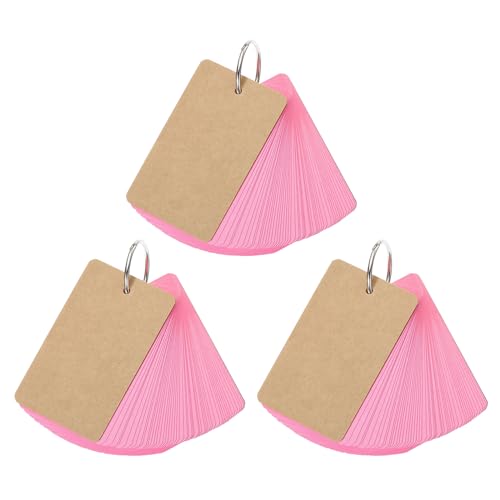 YOKIVE 150 Pcs Blank Flash Cards for Studying, Index Note Cards with Ring, Easy Flip, Great for Studying Bookmark Learning (Pink, 3.5 x 2-Inch) - color: Pink