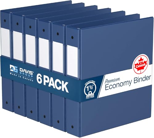 Premium Economy 6-Pack 3-Ring Binders for School or Office, Round-Ring Binders, 1.5 Inch, Royal Blue - color: Royal Blue, size: 1.5 Inch