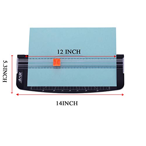 ArtAt 12-Inch Paper Cutter with Retractable Safety Blade, A4 Portable Trimmer for Cardstock, Laminated Paper, Photos, Crafts, Gift Cards, Coupons, Kraft Labels (Auto-Lock & Precise Cutting)