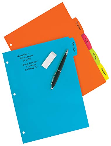 Avery Big Tab Write & Erase Durable Plastic Dividers for 3 Ring Binders, 5-Tab Sets, Bright Multicolor, 24 Sets, 120 Divider Tabs (16129) - size: 5 tab, style: 24 Sets