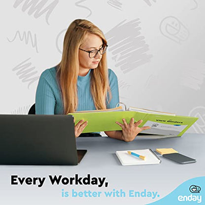Enday 1 Inch Binder, Green 3 Ring Binder 1 Inch, Heavy Duty Three Ring Binder, 175 Sheets Capacity - One Inch Binder for Home School and Office. - color: Green, size: 1-Inch