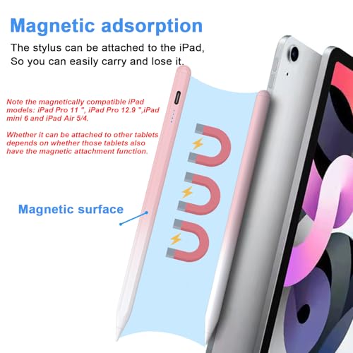 Stylus Pens for Touch Screens Power-Display Tablet Pen POM Tip Magnetic Digital Touch Pen Compatible with iPhone/iPad/Lenovo/and Other iOS/Android Smartphone and Tablet Devices (Gradient Pink) - color: 2SS-Gradient Pink