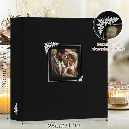 Lanpn Scrapbook Photo Album 8.5x11, Linen Window Design Cover Top Load 3 Ring Folder Binder Photobook Photo Book 8.5 x 11 inch with 30 Plastic Sleeves 60 Pages Black - color: Black, size: 8.5x11"