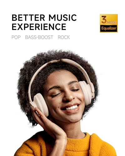Picun B8 Bluetooth Headphones, 120H Playtime Headphone Wireless Bluetooth with 3 EQ Modes, Low Latency, Hands-Free Calls, Over Ear Headphones for Travel Home Office Cellphone PC Khaki White - color: Khaki White