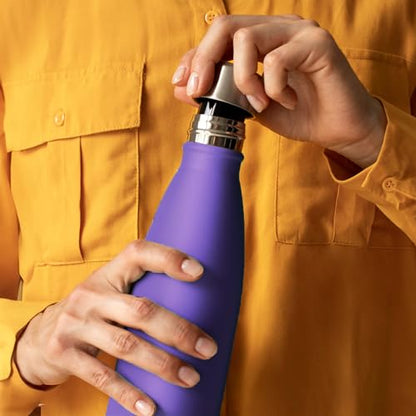 Mont-Clair Stainless Steel Water Bottle, Vacuum insulated - BPA Free, 12h Hot & 24h Cold Drinks, Metal Water Bottle 17 oz Leakproof, Ideal for Adult, Kids, Running - Purple - color: Purple, style: 17 Ounces