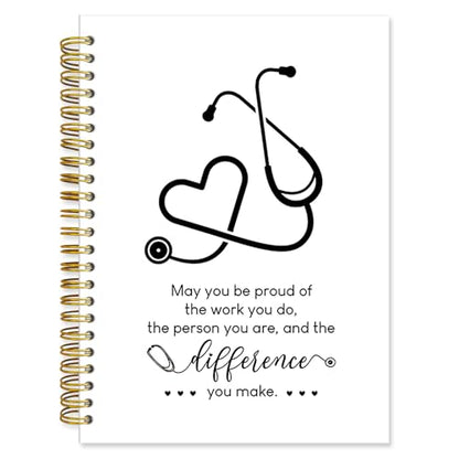 Nurse Spiral Notebook Gifts, RN Appreciation Thank You Gifts for Nurses Week Hardcover Lined Notebooks Journal for Office Work, Nursing School Student Future Nurse Notebook A5 5.5x8.3 - color: nurse-white