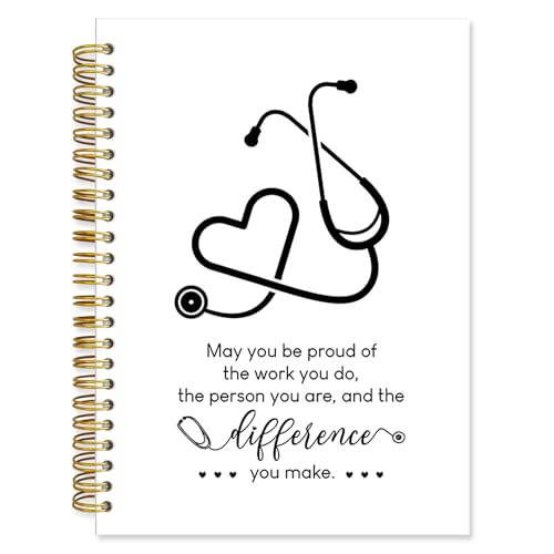 Nurse Spiral Notebook Gifts, RN Appreciation Thank You Gifts for Nurses Week Hardcover Lined Notebooks Journal for Office Work, Nursing School Student Future Nurse Notebook A5 5.5x8.3 - color: nurse-white