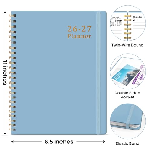 Planner 2026-2027, 8.5" x 11" Weekly and Monthly Academic Year Planner Calendar, July 2026 - June 2027, Hardcover Large School Planning Agenda With Tabs, Perfect for School & Office Supplies, A4, Baby Blue - color: G-Baby Blue, size: A4(8.5"x11")