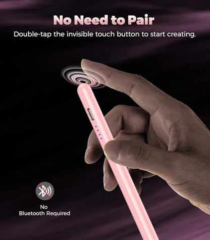 CMARS Active Stylus Pen for Touchscreen, Universal Tablet Pencil for Apple iPad/iPhone/Samsung/Huawei/Xiaomi/Android and More Devices, Rechargeable Digital Pens with Magnetic Function - Pink - color: Pink