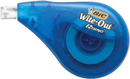 BIC White Out Tape - Clear Dispenser EZ Correct - 39.3 Feet Each - 7 Pack | Tear Resistant Correction Tape
