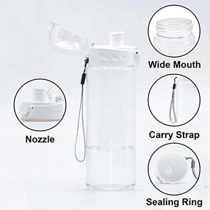 Clear Plastic Water Bottle | No Markings 24oz Chug Lid Sports Water Bottle | Leak Proof Re-Usable Flip Top Plastic Drinks Bottles for School, Exams, Office, Gym, Cycling (Clear-24oz) - color: Clear-24oz
