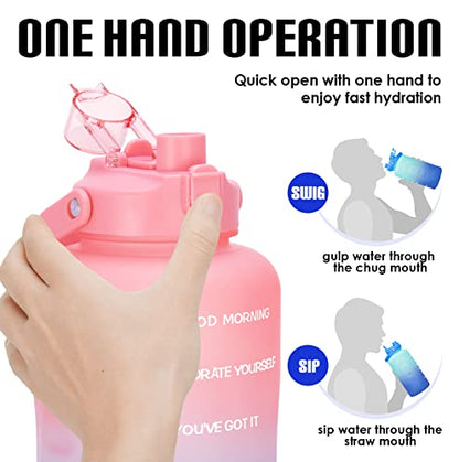 HydroPal 1 Gallon Water Bottles with Straw, 128 oz Water Bottle BPA Free Innovative 2-IN-1 Lid Gym Bottle with Times to Drink Motivational, Large for Sports Fitness Camping Water Jug （13.8X5.5 inch） - color: Dreamland