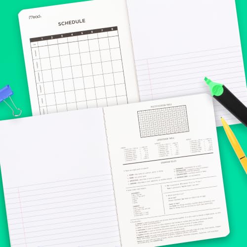 Mead Composition Notebook, Wide Ruled Paper, 9-3/4" x 7-1/2", 100 Sheets per Comp Book, Black/White (09920)