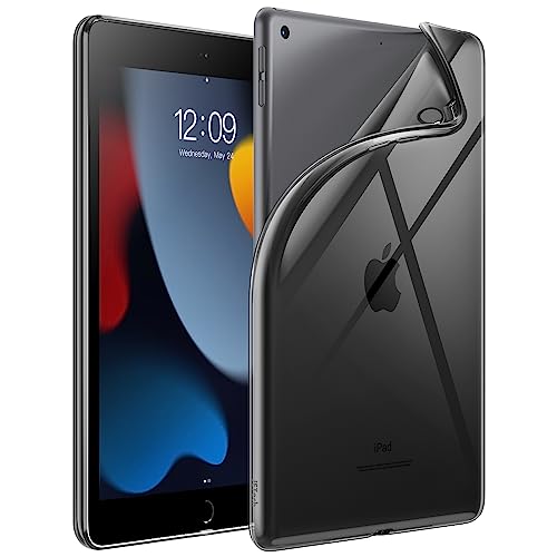JETech Case for iPad 9/8/7 (10.2-Inch, 2021/2020/2019 Model, 9th/8th/7th Generation), Soft TPU Transparent Slim Shockproof Tablet Cover (Black) - color: Black, size: iPad 9/8/7(2021/2020/2019)