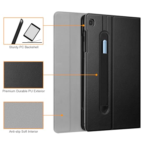 FINTIE Keyboard Case for Samsung Galaxy Tab S6 Lite 10.4 Inch 2024/2022/2020, Slim Stand Cover with Secure S Pen Holder Detachable Wireless Bluetooth Keyboard, Black