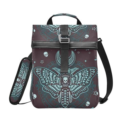 MNSRUU Insulated Lunch Bags Women Men, Butterfly Skull Mysticism Portable Reusable Thermal Meal Tote Cooler Bag Organizer, Adjustable Shoulder Strap, Handle - color: Skulls 183