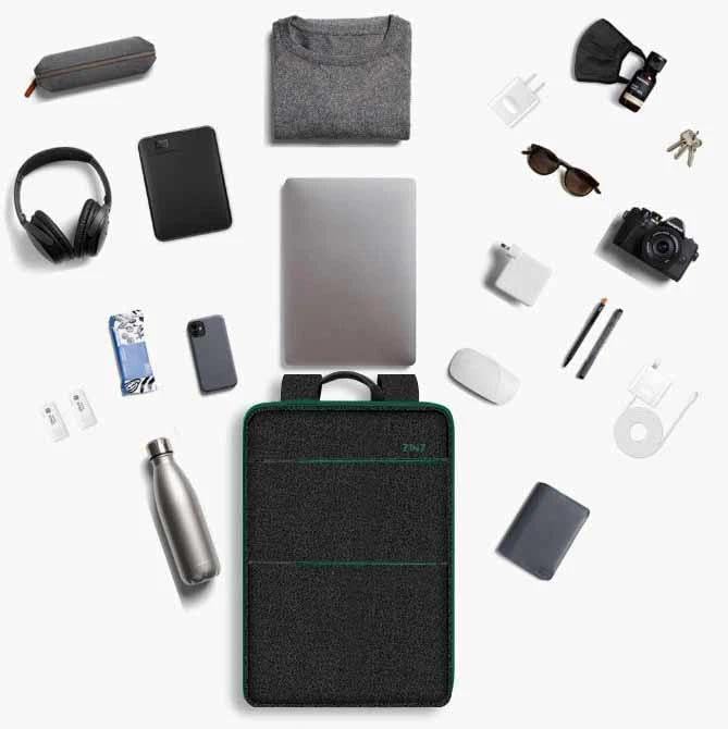 ZINZ Slim & Expandable Laptop Backpack Water Resistant Backpack Travel Backpack Compatible with MacBook Air/Pro/Neo 13-14 inch, XPS 13/14, Surface 13.5" and Most 13-14 Notebooks，BK01GR01 - color: Bk01gr01, size: 13"-14"