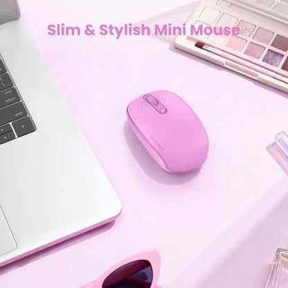 TECKNET Wireless Mouse,Bluetooth Mouse (BT5.3/5.0 & 2.4G) with USB Receiver Silent Optical Computer Mice，Wide Compatibility - color: Red