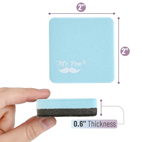 Mr. Pen- Mini Magnetic Dry Erase Erasers, 2" x 2", 24 Pack, Pastel Green | Small Magnetic Whiteboard Dry Erase Erasers Bulk for Kids, Teachers, Students and Classroom Supplies - color: Pastel Green, size: Square
