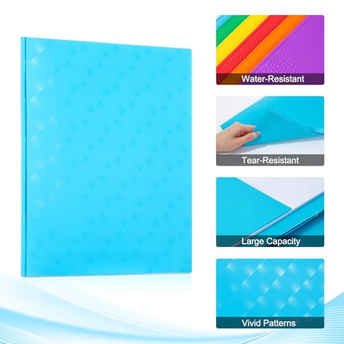 ViVin Plastic Folders with Pockets and Prongs,6 Pack,Heavy Duty 2-Pocket File Folder with 3 Fasteners,Fits Letter Size Paper,for School Home and Office(Bright Blue) - color: Bright Blue, size: 6 PACK