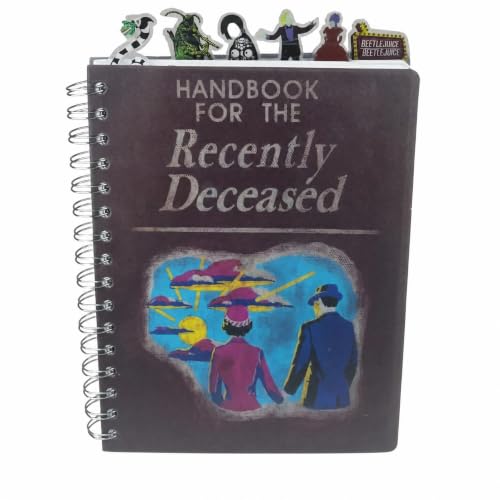 Beetlejuice Tab Journal Notebook, Spiral Bound, 144 Lined Pages, 8 x 7 inche | Spiral Notebook with 6 Tab Dividers, Vinyl Cover & Beetlejuice Artwork for Writing, Office School Supplies, Beetlejuice Merch - style: Beetlejuice