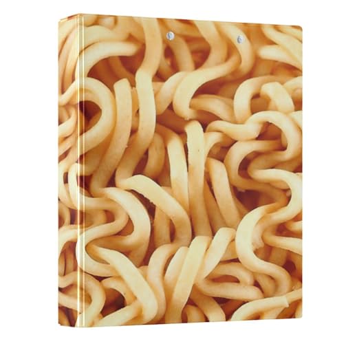 Ramen Noodle 3-Ring Binder,1.5 Inch D-Ring Organizer Folder Clipboard Binder for Work Office School - color: Coloe2