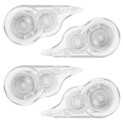 4 Pcs Correction Tape, 39.4 Ft White Wrong Out Tear-Resistant Bulk, Instant Corrections Easy To Use Applicator for School, Office, Note Taking, Journal (Tape Width 0.2 in, Clear) - size: 1 Count (Pack of 4)
