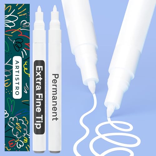 ARTISTRO Oil-Based Tire Paint Pens (White, 2 Pack) - color: White, style: Extra Fine Tip