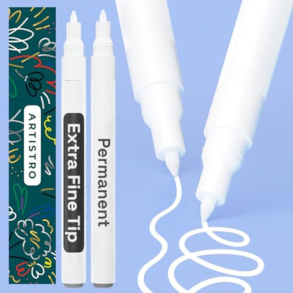 ARTISTRO Oil-Based Tire Paint Pens (White, 2 Pack) - color: White, style: Extra Fine Tip