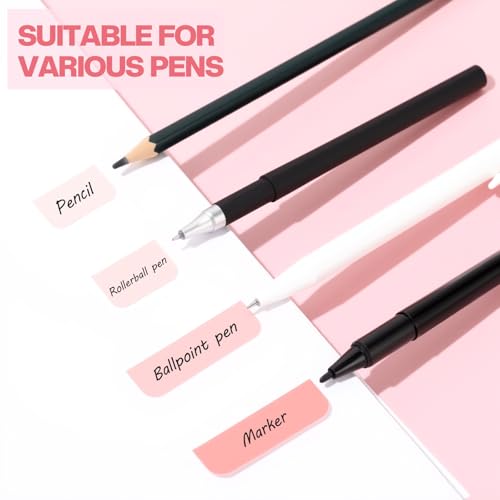 300 Pcs Sticky Index Book Tabs Bible Tabs Gradient Repositionable Page Tab Labels for Notebooks File Classification(Pink) - color: Pink