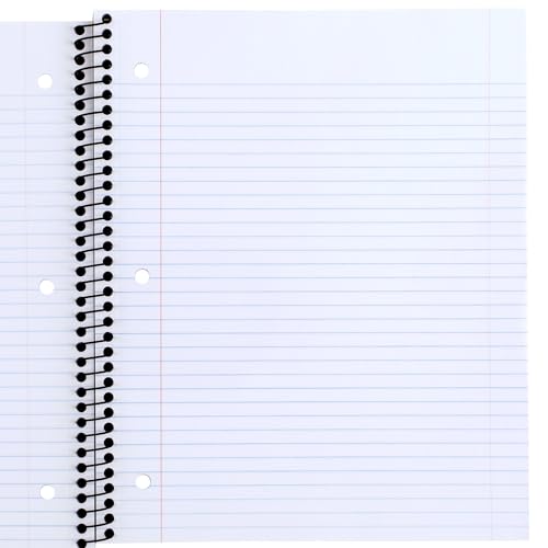 Mead Spiral Notebook, 5 Pack, 3 Subject, Wide Ruled Paper, Plastic Cover, 8" x 10-1/2", 120 Sheets per Notebook, Black, Red, Blue, Green and Yellow (930100A-ECM) - style: Wide Ruled