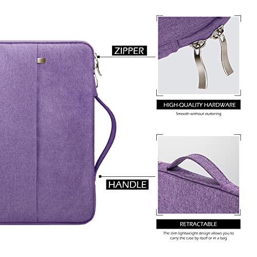 13 Inch Laptop Sleeve Case Carrying Bag Compatible with 13 inch MacBook Air M4 M3 M2 M1/ Pro 13 M3 M2 M1, Waterproof Chromebook Cover Computer Zipper Pouch with Handle Pocket, Purple - color: Purple, size: 13"-13.3"