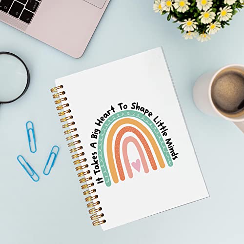 VNWEK Teacher Appreciation Gifts Spiral Notebook Journal 5.5 x 8.3 inches,It Takes a Big Heart to Shape Little Minds Boho Rainbow Lined Hardcover Spiral Notebook,Thank You Gifts for Teacher - color: jsj-notebook-11