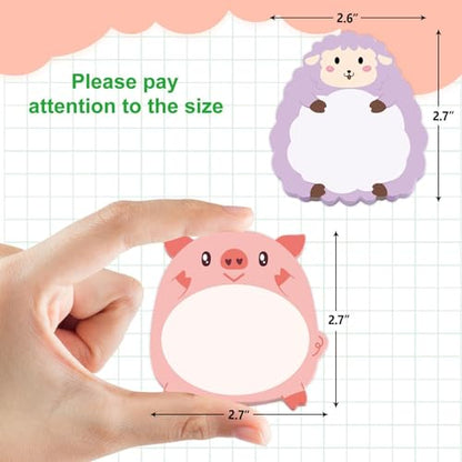 Fancy Land 24 Pads Cute Sticky Notes Cartoon Animal Pattern Sticky Notes for Teachers Classrooms 720 Sheets Memo Pads Teacher Appreciation Gift Home Office Supplies Cute - style: Cute