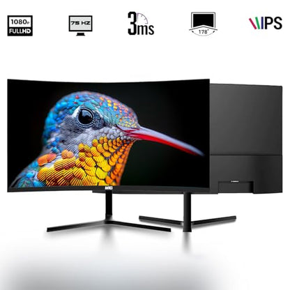 TechMagnet Zeus Pro 8 Gaming Desktop PC, Intel i5, GT 1030, 8GB ARGB RAM, 512GB SSD, 27 Inch Curved Monitor, RGB Keyboard Mouse, Speaker, Headphone, USB WiFi BT, Webcam, Win 11 (Renewed) - color: 27 Inch, size: 512GB SSD