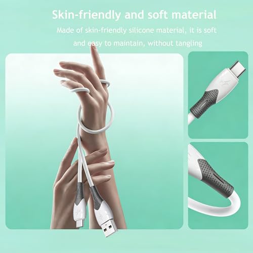 USB A to USB C Fast Charging Cable 3FT 5-Pack, USBA to USBC 100W Fast Charging Cable & 480Mbps, Android Auto and CarPlay Cable Cable for Google Pixel,Samsung Galaxy,iPhone 15/16/17 and More-White