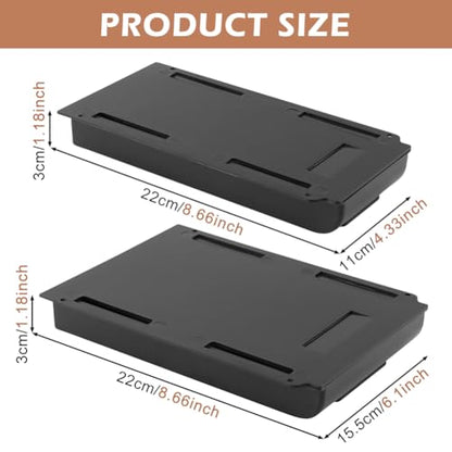 2pcs Under Desk Drawer, Table Hidde-n Slide Out Pencil Holder Self-Adhesive Desk Drawer Storage Tray Attachable for Stationery Home Office School (COLOR:black)