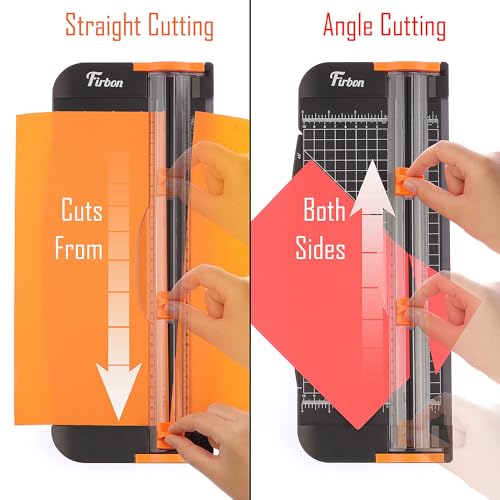 Firbon A4 Paper Cutter 12 Inch Titanium Paper Trimmer Scrapbooking Tool with Automatic Security Safeguard and Side Ruler for Craft Paper, Coupon, Label and Cardstock (Black) - color: 1-black