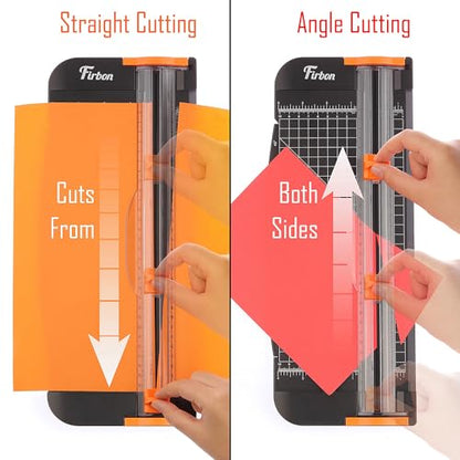 Firbon A4 Paper Cutter 12 Inch Titanium Paper Trimmer Scrapbooking Tool with Automatic Security Safeguard and Side Ruler for Craft Paper, Coupon, Label and Cardstock (Black) - color: 1-black