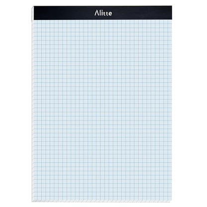 Alitte Graph Paper Pad, Pack of 1, White Letter Size - 4x4 Quad Grid Paper, Easy-Tear Perforations, 8.5 x 11 Cardboard Backing - Graph Notepads for School, Office -50 Sheets per Pad - size: 4x4 sq/in Single