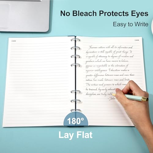 CAGIE Discbound Notebook - Customizable Notebooks 7 x 10 inch with Removable Pages 100 gsm, B5 Notebook for School with Poly Cover, 100 Pages Discbound Planner Wide Ruled, Blue - color: Blue, size: B5