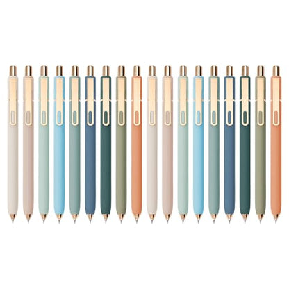 Linbsunne Gel Pens Black Ink Pens for Office 0.5mm Fine Point Pen Smooth Writing Retractable (Metal gold clip-18 pcs) - color: Gold clip-18 pcs