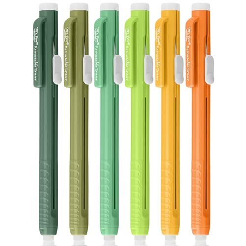 Mr. Pen- Retractable Mechanical Eraser Pens, 6 Pack, Citrus Colors | Latex-Free Precision Pencil Erasers for Artists, Students, Drawing, Sketching & Drafting - color: Citrus, size: Pack of 6