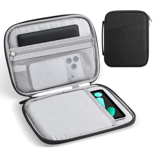 MoKo 7-8 Inch Padded Tablet Sleeve Protective Carrying Case for iPad mini (A17 Pro) 8.3" 2024, iPad mini 6/5/4/3/2th, 7" eReader, Tablet Bag with Handle, Black - color: Black, size: 7-8 Inch