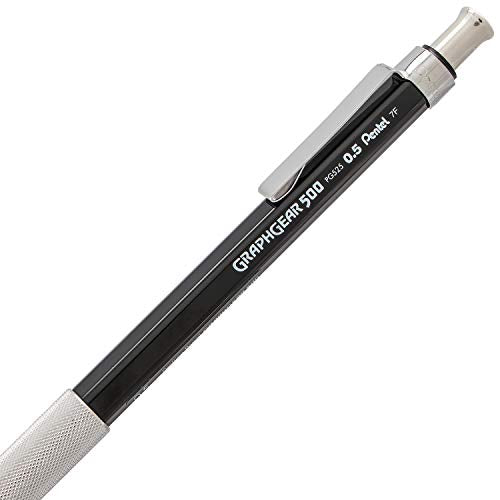 Pentel Graph Gear 500 Automatic Drafting Pencil, 0.5mm, Black Barrel, 1 Pack (PG525BP) - style: 0.5mm