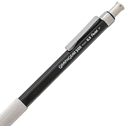 Pentel Graph Gear 500 Automatic Drafting Pencil, 0.5mm, Black Barrel, 1 Pack (PG525BP) - style: 0.5mm